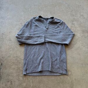Karl Lagerfield Thick Henley Horizontal stripe Mens size L longsleeve